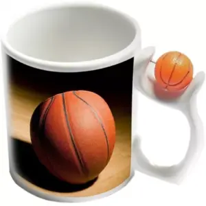 Cană albă sublimabilă cu mâneca Basketball - Fără personalizare