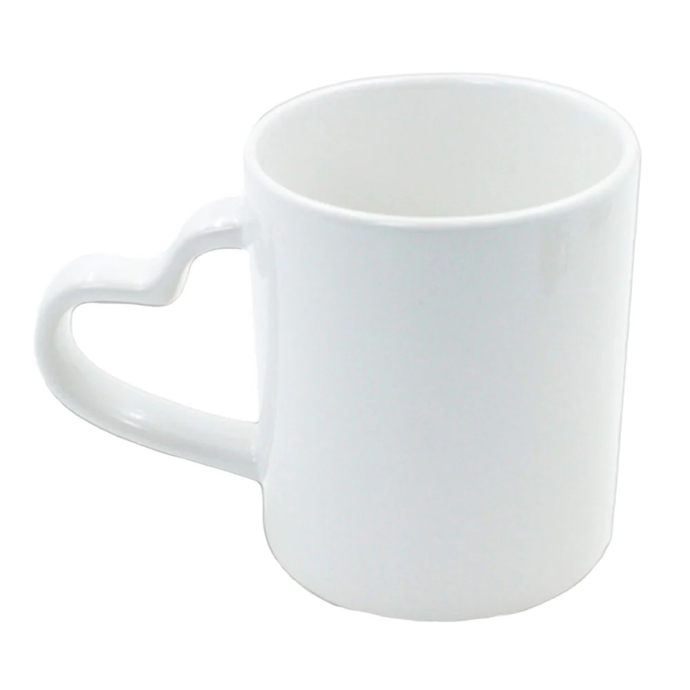 Cană albă sublimabilă cu mâneca inimioară - Fără personalizare
