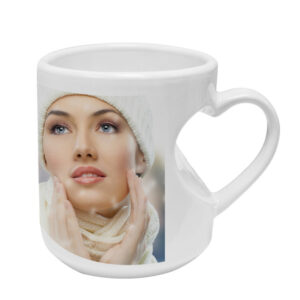 Cană albă sublimabilă interior inimă - Fără personalizare