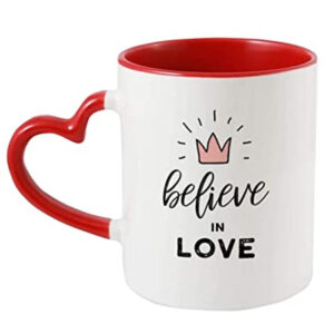 cana personalizata cu maner in forma de inima rosie - Fără personalizare