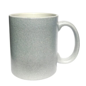 cana personalizata glitter argintie - Fără personalizare