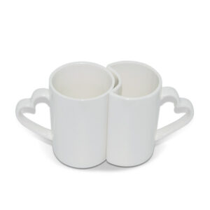 Set căni cuplu cu mânecă inimă - Fără personalizare