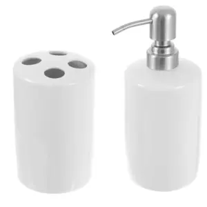 Set de baie dozator sapun + suport periute SUBLIMABILE - Fără personalizare